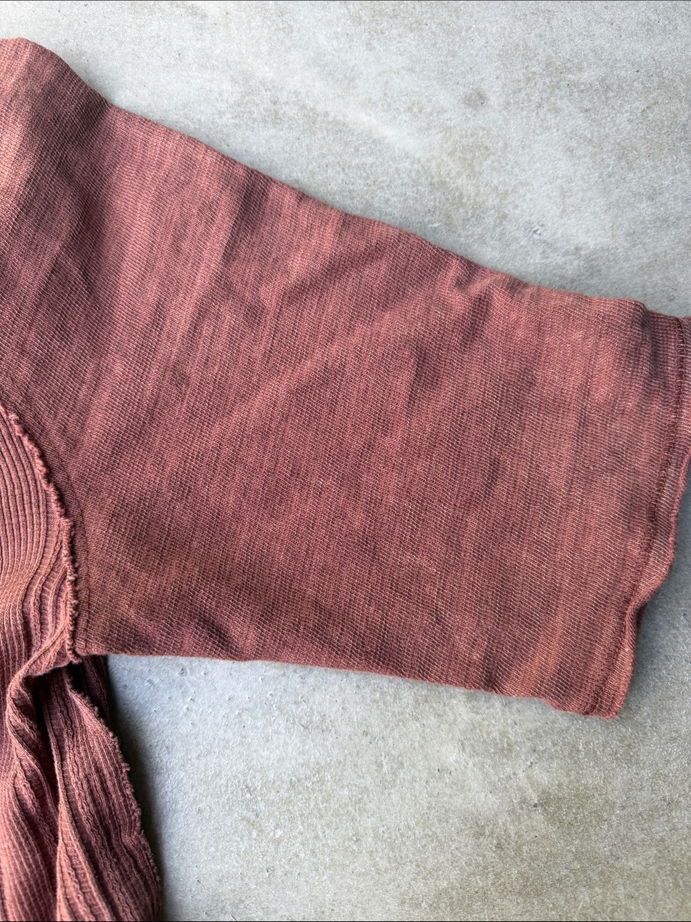 We The Free Ribbed Button-Front Top in Rose/Light Rust - Picture 4 of 8